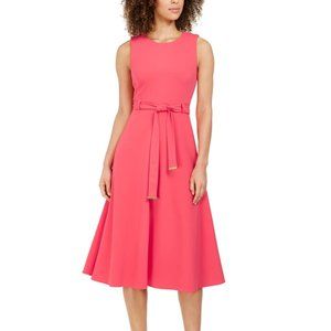 Calvin Klein Sleeveless Belted A-Line Midi Dress. Size 6. NWT!